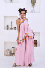 Baby Pink Embroidery Top With Plazzo Set