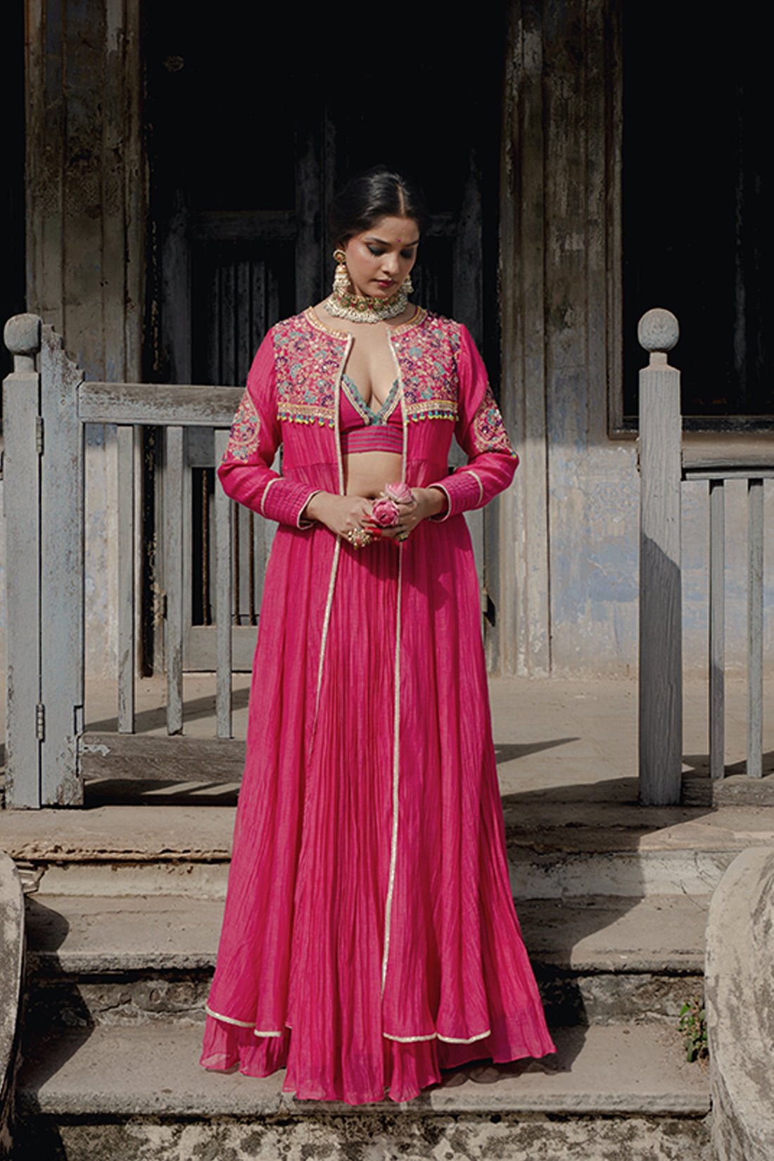 Rani Lehnga With Jacket Set