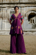 Purple Sharara Set