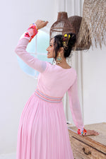 Elegant Baby Pink Printed Gown