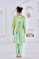 Pista Green Printed Kurta Set
