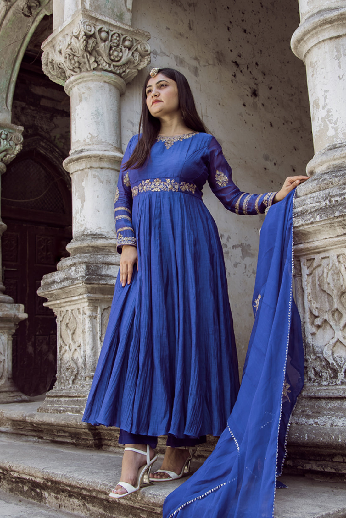 Regal Royal Blue Anarkali Dress