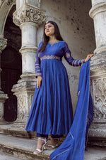 Regal Royal Blue Anarkali Dress