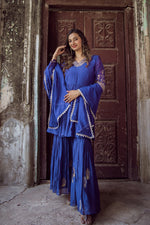 Simply Royal Blue Sharara Set