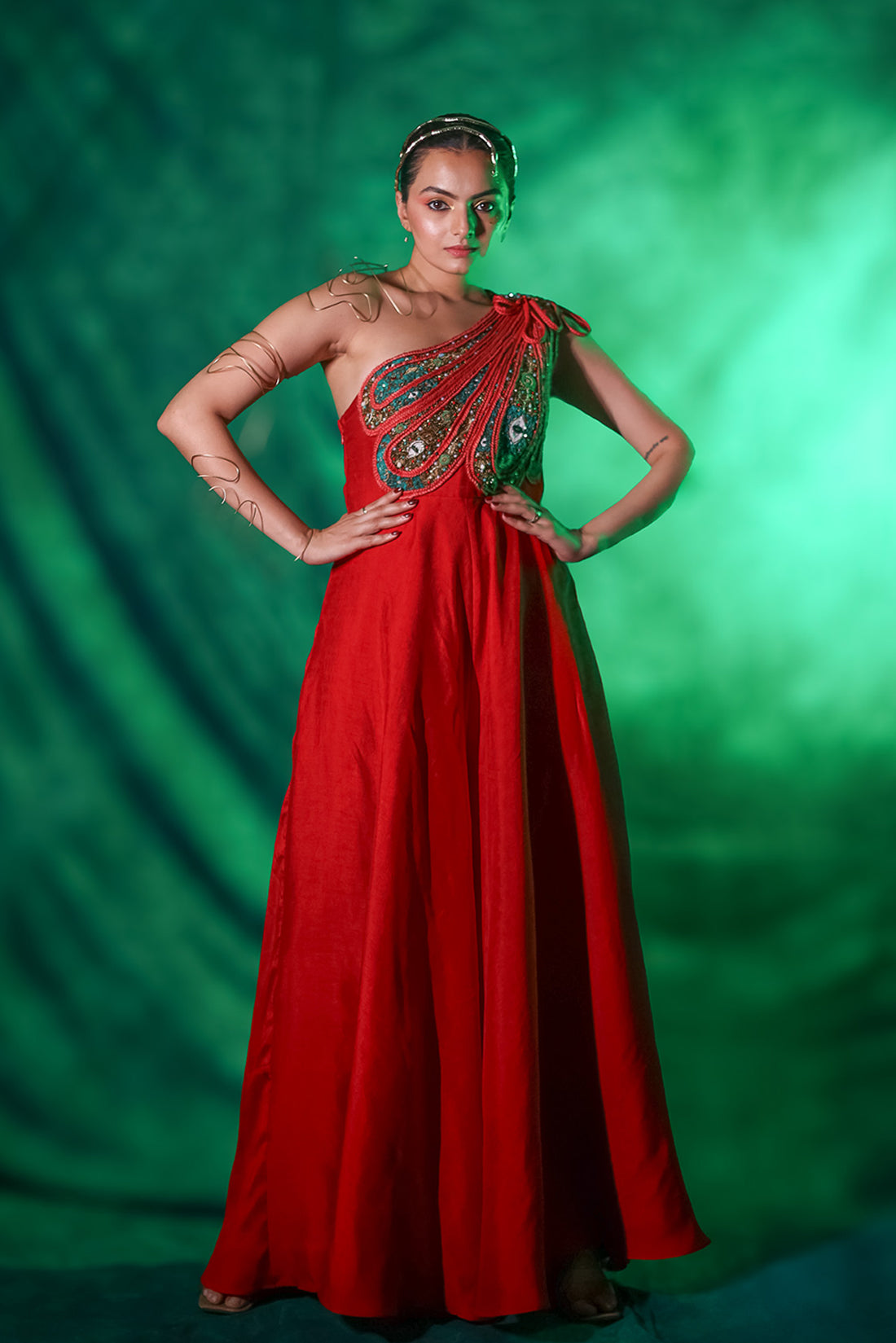 Striking Red Off-shoulder Jumpsuit