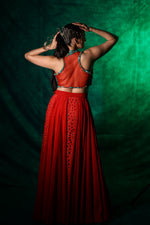 Exude Regal Charm In This Red Lehenga Set