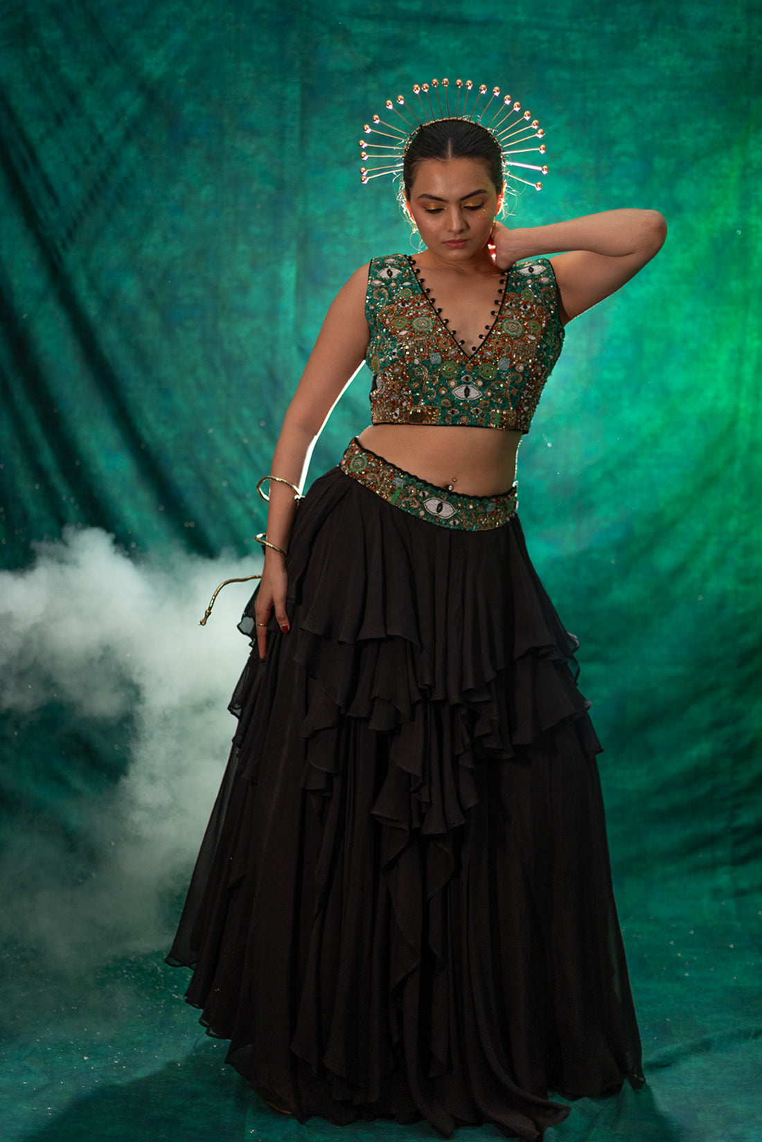Embrace Regal Luxury With This Black Lehenga Set