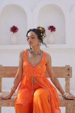 Orange Print Sharara Set