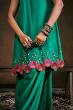 MANJARI GREEN ONE-SHOULDER KURTA SET