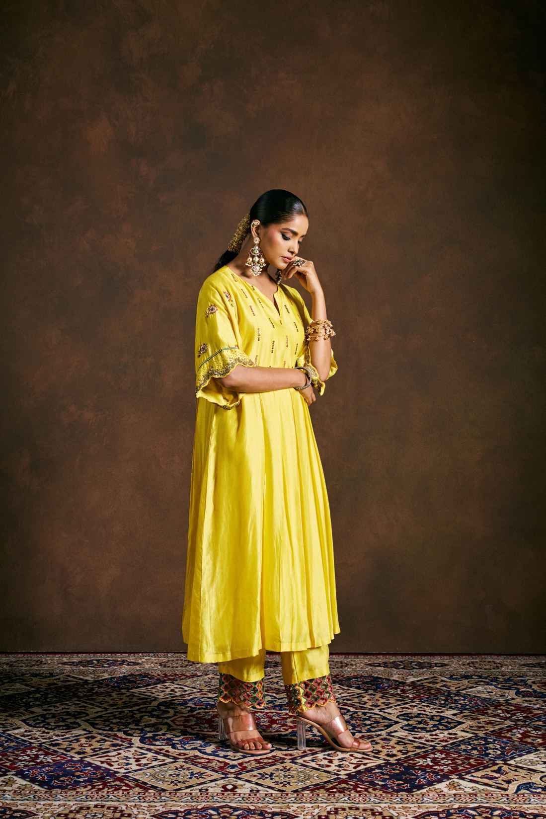 TARA YELLOW KURTA SET