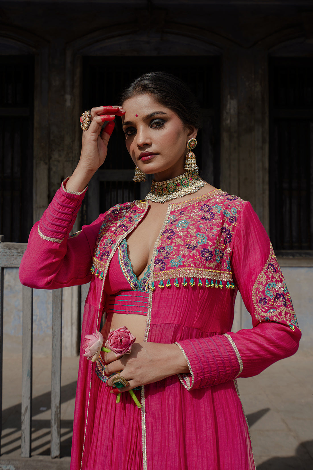 Rani Lehnga With Jacket Set